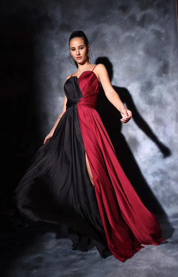 Floor length Evening gown with beautiful detailing Glamfe